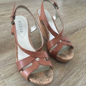 GUESS cork wedge sandals